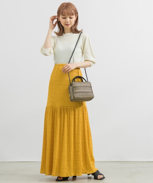 NEUNA（ヌナ）の「【大人の揺れ感。】ティアードフレアロングスカート（スカート・レディース・ホワイト/ブラック/オレンジ・SMALL/MEDIUM/LARGE）」の20枚目の写真