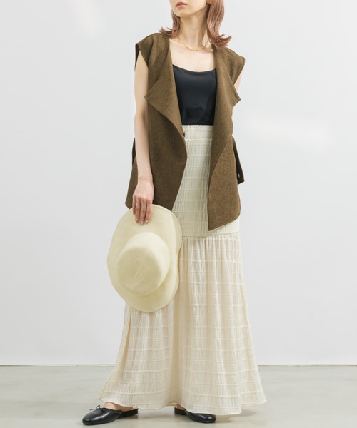 NEUNA（ヌナ）の「【大人の揺れ感。】ティアードフレアロングスカート（スカート・レディース・ホワイト/ブラック/オレンジ・SMALL/MEDIUM/LARGE）」の22枚目の写真