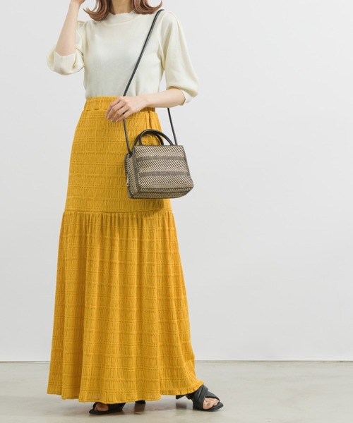 NEUNA（ヌナ）の「【大人の揺れ感。】ティアードフレアロングスカート（スカート・レディース・ホワイト/ブラック/オレンジ・SMALL/MEDIUM/LARGE）」の21枚目の写真