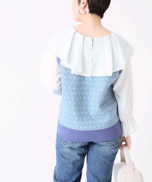 B.C STOCK（ベーセーストック）の「2WAYラッフルブラウス◆（シャツ/ブラウス・レディース・ホワイト/ブラック・FREE）」の11枚目の写真