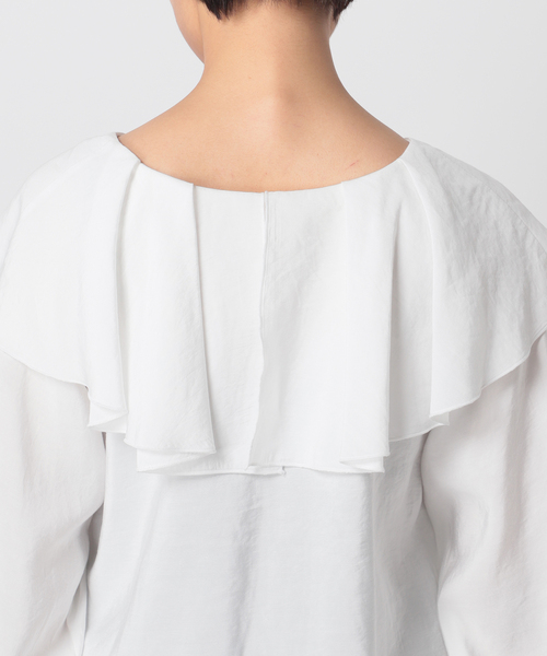 B.C STOCK（ベーセーストック）の「2WAYラッフルブラウス◆（シャツ/ブラウス・レディース・ホワイト/ブラック・FREE）」の15枚目の写真