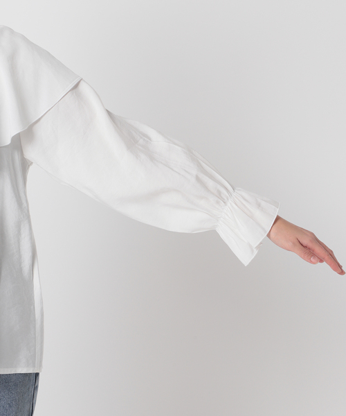 B.C STOCK（ベーセーストック）の「2WAYラッフルブラウス◆（シャツ/ブラウス・レディース・ホワイト/ブラック・FREE）」の17枚目の写真