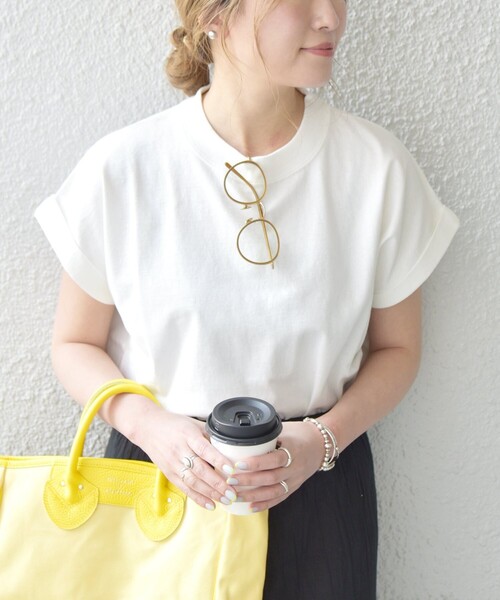 SHIPS any(シップス エニィ)の「SHIPS any:〈抗菌消臭〉USAコットン フレンチ スリーブ TEE(Tシャツ/カットソー・レディース・ホワイト/ブラック/ピンク/イエロー/ワインレッド・ONE SIZE)」の20枚目の写真