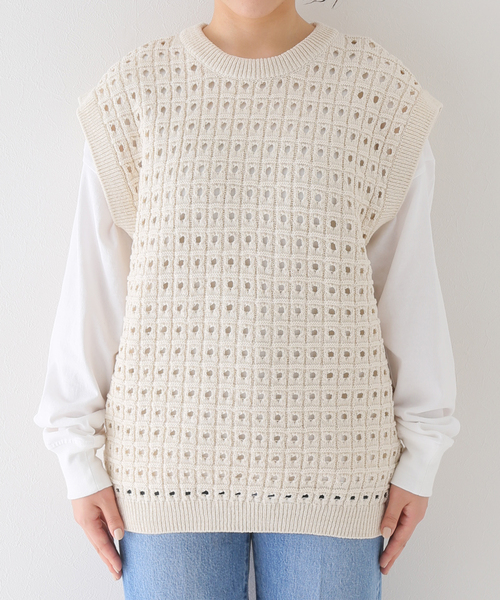 AMOMENTO アモーメント ベスト　ニット セール】【AMOMENTO / アモーメント】 COTTON ニットベスト