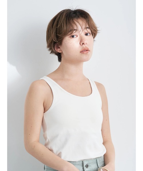 earth music&ecology（アースミュージックアンドエコロジー）の「カップ付きバックレースタンクトップ（タンクトップ・レディース・オリーブ/ダークブラウン/ブラック/オフホワイト・S/M）」の5枚目の写真