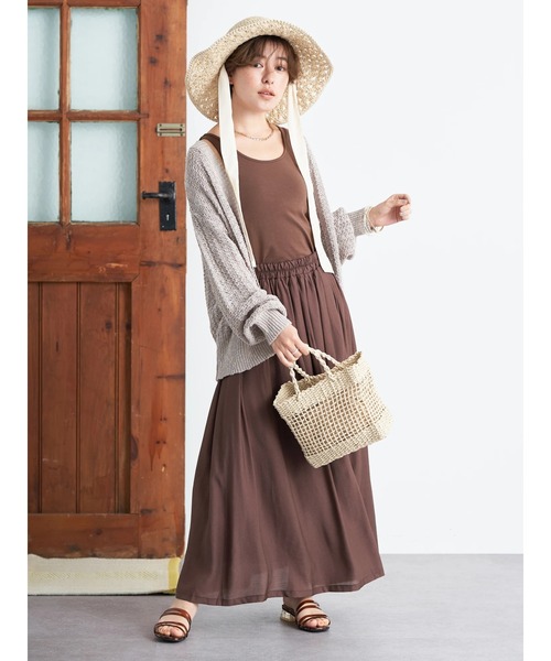 earth music&ecology（アースミュージックアンドエコロジー）の「カップ付きバックレースタンクトップ（タンクトップ・レディース・オリーブ/ダークブラウン/ブラック/オフホワイト・S/M）」の11枚目の写真