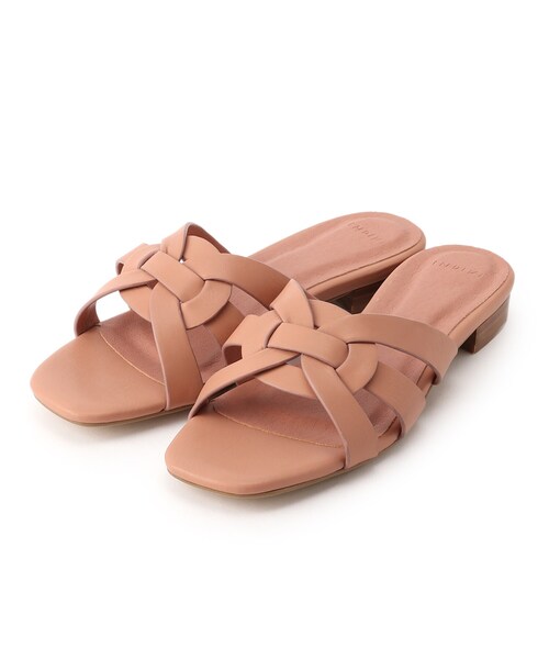 INDIVI（インディヴィ）の「◆クロスフラットミュール（サンダル・レディース・ブラック/ピンク系・35/45/25）」の7枚目の写真