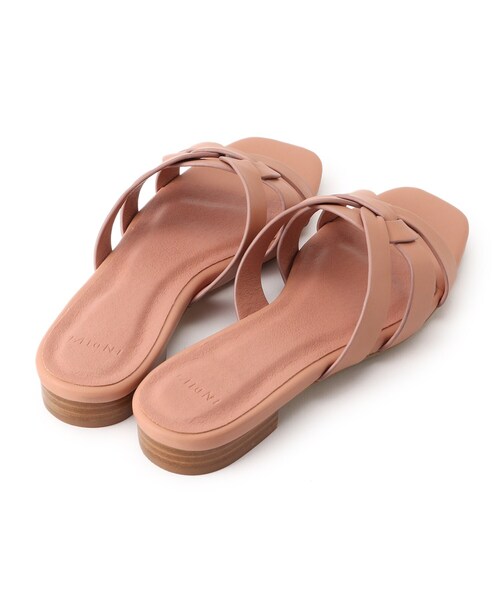 INDIVI（インディヴィ）の「◆クロスフラットミュール（サンダル・レディース・ブラック/ピンク系・35/45/25）」の6枚目の写真