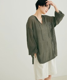 SALON adam et rope' | コットンメッシュ透かし編みニットプルオーバー(ニット/セーター)