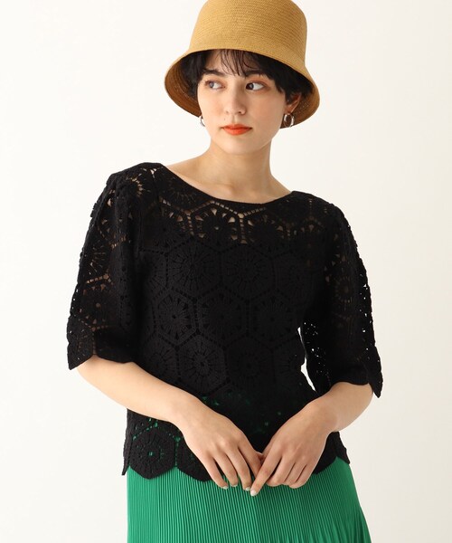 OPAQUE.CLIP（オペークドットクリップ）の「◆【C】かぎ針編み 2wayトップス（シャツ/ブラウス・レディース・ホワイト/ブラック/アイボリー・00）」の3枚目の写真