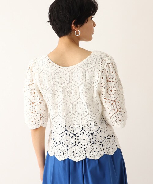 OPAQUE.CLIP（オペークドットクリップ）の「◆【C】かぎ針編み 2wayトップス（シャツ/ブラウス・レディース・ホワイト/ブラック/アイボリー・00）」の6枚目の写真