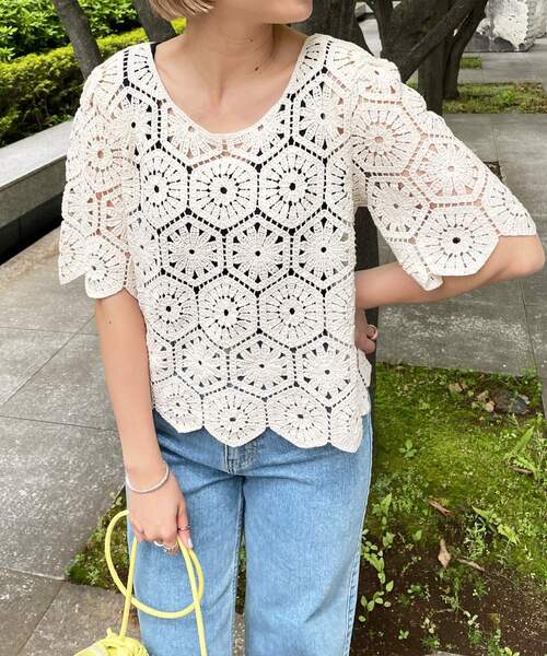 OPAQUE.CLIP（オペークドットクリップ）の「◆【C】かぎ針編み 2wayトップス（シャツ/ブラウス・レディース・ホワイト/ブラック/アイボリー・00）」の22枚目の写真