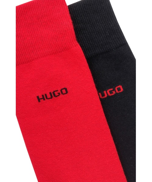 HUGO（ヒューゴ）の「2パック コットンブレンド レギュラーレングス ソックス（ソックス/靴下・メンズ・ブラック×レッド/ブラック/チャコールグレー・39-42/43-46）」の6枚目の写真