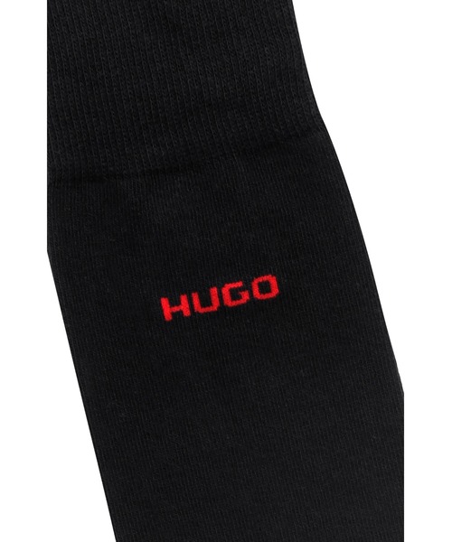 HUGO（ヒューゴ）の「2パック コットンブレンド レギュラーレングス ソックス（ソックス/靴下・メンズ・ブラック×レッド/ブラック/チャコールグレー・39-42/43-46）」の4枚目の写真