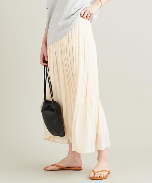 【WEB限定】シフォンプリーツ ロングスカート -ウォッシャブル-