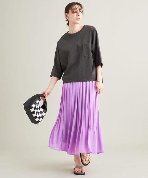 【WEB限定】シフォンプリーツ ロングスカート -ウォッシャブル-