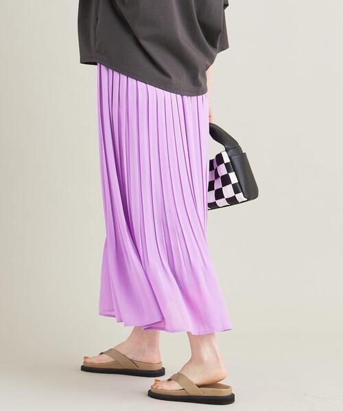 【WEB限定】シフォンプリーツ ロングスカート -ウォッシャブル-