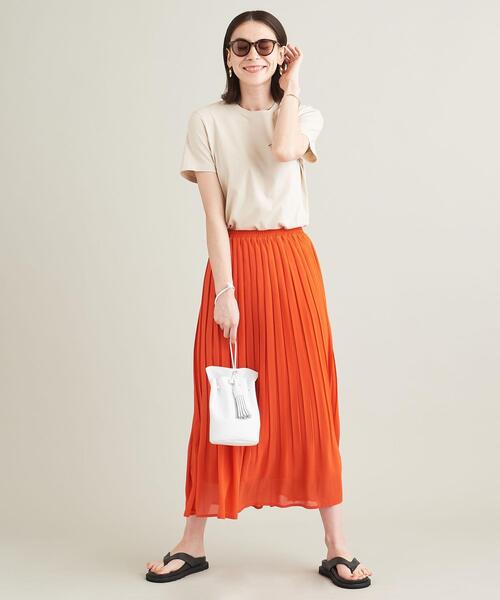 【WEB限定】シフォンプリーツ ロングスカート -ウォッシャブル-