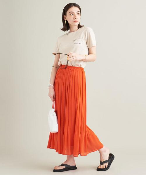 【WEB限定】シフォンプリーツ ロングスカート -ウォッシャブル-