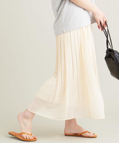 【WEB限定】シフォンプリーツ ロングスカート -ウォッシャブル-
