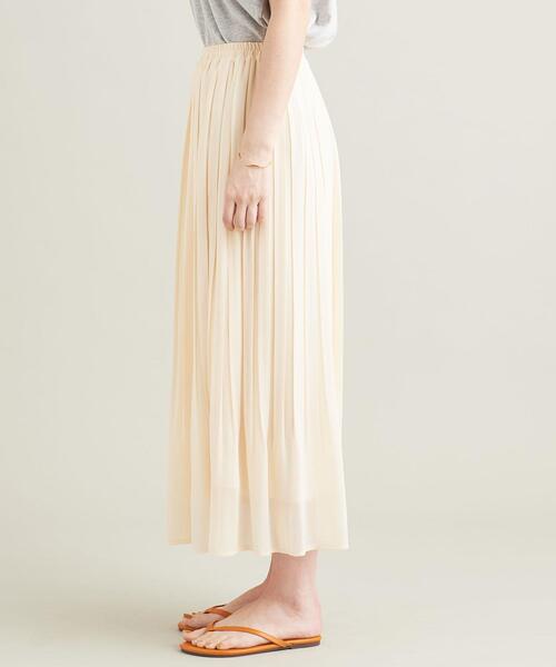 【WEB限定】シフォンプリーツ ロングスカート -ウォッシャブル-