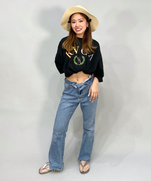 RVCA(ルーカ)の「RVCA/ルーカ ビッグシルエット/オーバーサイズ/カレッジ風ロゴTシャツ BC043-244(Tシャツ/カットソー・レディース・ピンク/ブラック/ホワイト・M/S/L)」の5枚目の写真