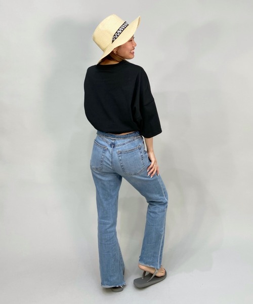 RVCA(ルーカ)の「RVCA/ルーカ ビッグシルエット/オーバーサイズ/カレッジ風ロゴTシャツ BC043-244(Tシャツ/カットソー・レディース・ピンク/ブラック/ホワイト・M/S/L)」の4枚目の写真