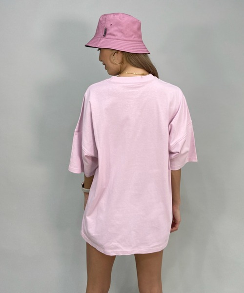 RVCA(ルーカ)の「RVCA/ルーカ ビッグシルエット/オーバーサイズ/カレッジ風ロゴTシャツ BC043-244(Tシャツ/カットソー・レディース・ピンク/ブラック/ホワイト・M/S/L)」の9枚目の写真