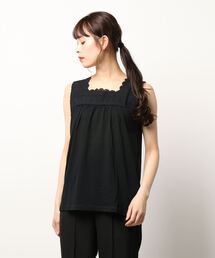 Samansa Mos2 | スクエアレースノースリーブ(Tシャツ/カットソー)