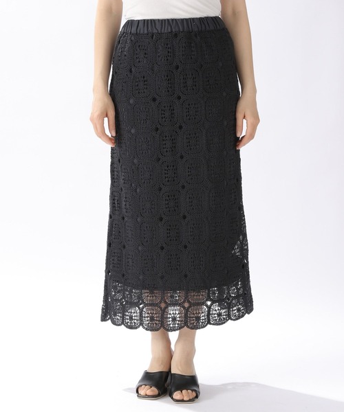 niko and...（ニコアンド）の「2WAYかぎ針風スカート（スカート・レディース・ブラック/オリーブ/アイボリー・MEDIUM/LARGE）」の9枚目の写真