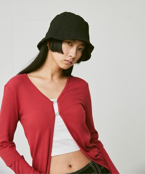 FEKETE（フェケテ）の「JACQUARD BUCKET HAT / 膨れジャガードバケットハット（ハット・レディース・ホワイト/ブラック/グリーン/ライトパープル・FREE）」の18枚目の写真