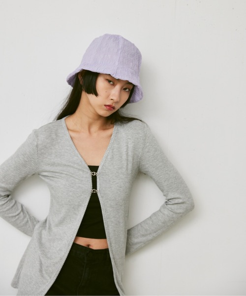 FEKETE（フェケテ）の「JACQUARD BUCKET HAT / 膨れジャガードバケットハット（ハット・レディース・ホワイト/ブラック/グリーン/ライトパープル・FREE）」の8枚目の写真