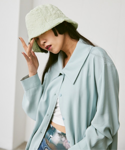 FEKETE（フェケテ）の「JACQUARD BUCKET HAT / 膨れジャガードバケットハット（ハット・レディース・ホワイト/ブラック/グリーン/ライトパープル・FREE）」の7枚目の写真