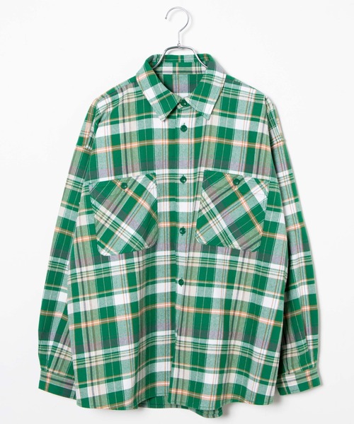 WEGO（ウィゴー）の「WEGO/ヘビーネルBIGチェックシャツ（シャツ/ブラウス・メンズ・ベージュ系その他2/グリーン系その他2・MEDIUM/LARGE）」の13枚目の写真
