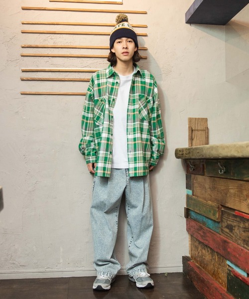 WEGO（ウィゴー）の「WEGO/ヘビーネルBIGチェックシャツ（シャツ