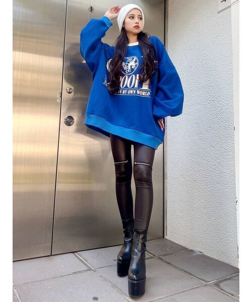 GYDA（ジェイダ）の「ハイウエスト KNEE ZIPレギンス（その他パンツ・レディース・ブラック・SMALL）」の7枚目の写真