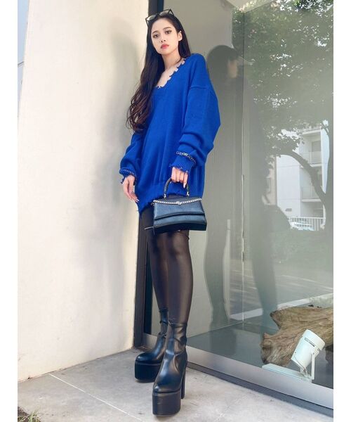 GYDA（ジェイダ）の「ハイウエスト KNEE ZIPレギンス（その他パンツ・レディース・ブラック・SMALL）」の9枚目の写真