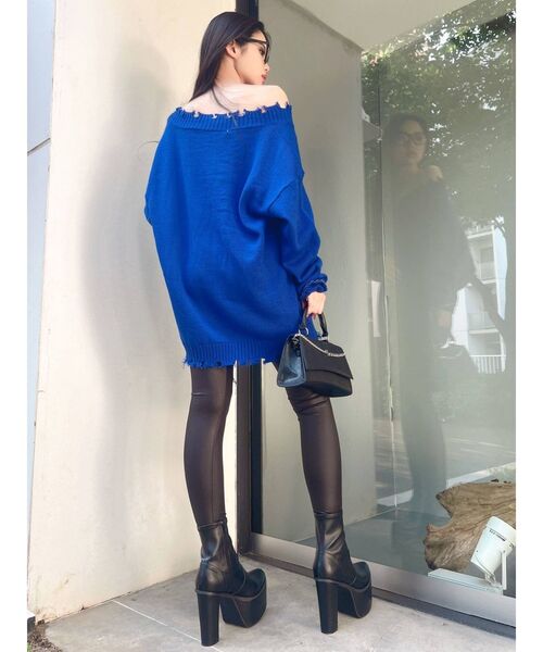 GYDA（ジェイダ）の「ハイウエスト KNEE ZIPレギンス（その他パンツ・レディース・ブラック・SMALL）」の2枚目の写真