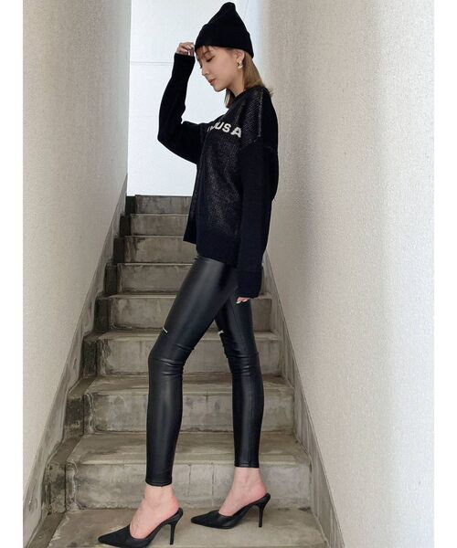 GYDA（ジェイダ）の「ハイウエスト KNEE ZIPレギンス（その他パンツ・レディース・ブラック・SMALL）」の13枚目の写真