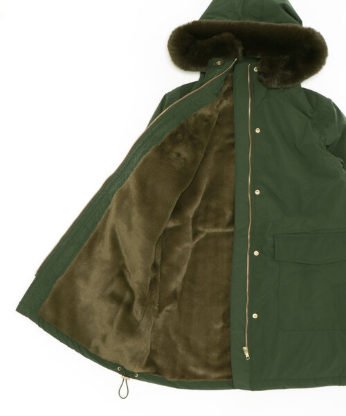 RANAN（ラナン）の「裏ファーバックフリルモッズコート（モッズコート・レディース・カーキ・LL/M/L）」の9枚目の写真