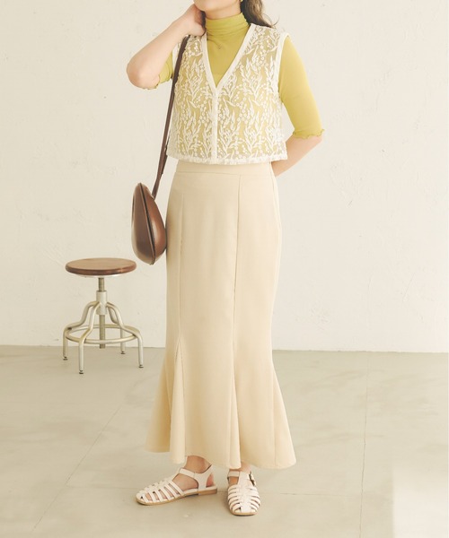 Ambre Neige(アンブルネージュ)の「花柄刺繍シアーベスト/【WEB/EC限定商品】(ベスト・レディース・ベージュ/オレンジ/アイボリー・FREE)」の7枚目の写真