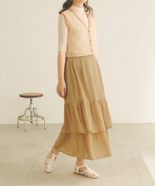 Ambre Neige(アンブルネージュ)の「花柄刺繍シアーベスト/【WEB/EC限定商品】(ベスト・レディース・ベージュ/オレンジ/アイボリー・FREE)」の18枚目の写真