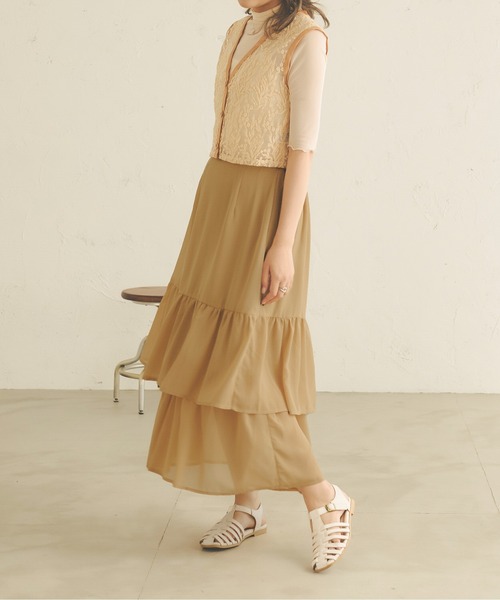 Ambre Neige(アンブルネージュ)の「花柄刺繍シアーベスト/【WEB/EC限定商品】(ベスト・レディース・ベージュ/オレンジ/アイボリー・FREE)」の19枚目の写真