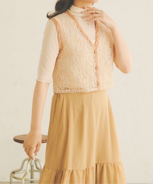 Ambre Neige(アンブルネージュ)の「花柄刺繍シアーベスト/【WEB/EC限定商品】(ベスト・レディース・ベージュ/オレンジ/アイボリー・FREE)」の16枚目の写真