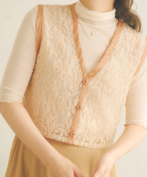 Ambre Neige(アンブルネージュ)の「花柄刺繍シアーベスト/【WEB/EC限定商品】(ベスト・レディース・ベージュ/オレンジ/アイボリー・FREE)」の17枚目の写真