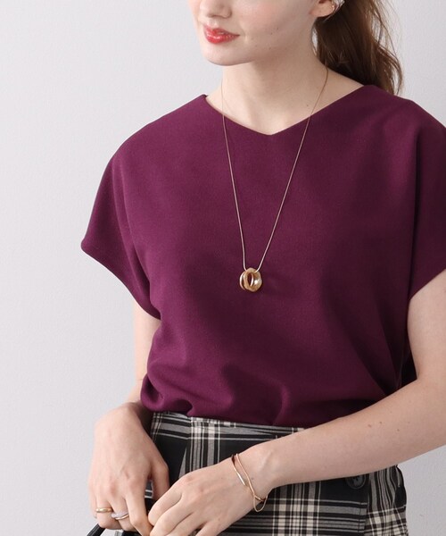 DRESKIP(ドレスキップ)の「◆カットミラノフレンチプルオーバー(Tシャツ/カットソー・レディース・ライトブルー/オフホワイト/グレー系その他/ホワイト系4/ダークブラウン/ブラック/パープル系/ライトベージュ・00)」の8枚目の写真