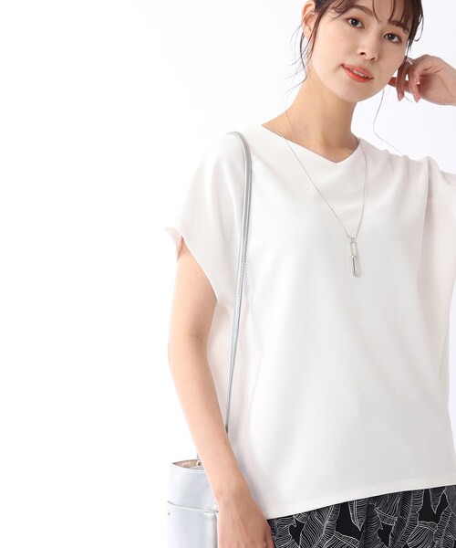 DRESKIP(ドレスキップ)の「◆カットミラノフレンチプルオーバー(Tシャツ/カットソー・レディース・ライトブルー/オフホワイト/グレー系その他/ホワイト系4/ダークブラウン/ブラック/パープル系/ライトベージュ・00)」の2枚目の写真