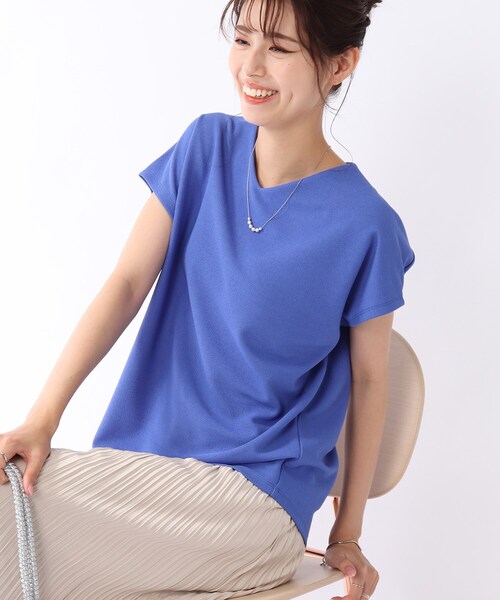 DRESKIP(ドレスキップ)の「◆カットミラノフレンチプルオーバー(Tシャツ/カットソー・レディース・ライトブルー/オフホワイト/グレー系その他/ホワイト系4/ダークブラウン/ブラック/パープル系/ライトベージュ・00)」の1枚目の写真