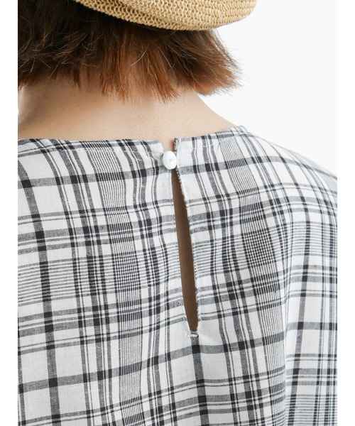 Lugnoncure（ルノンキュール）の「【イージーケア】チェック柄ブラウス（シャツ/ブラウス・レディース・ホワイト/ベージュ/ブルー・ﾌﾘ-）」の7枚目の写真