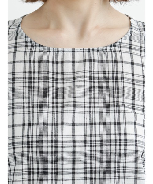 Lugnoncure（ルノンキュール）の「【イージーケア】チェック柄ブラウス（シャツ/ブラウス・レディース・ホワイト/ベージュ/ブルー・ﾌﾘ-）」の8枚目の写真